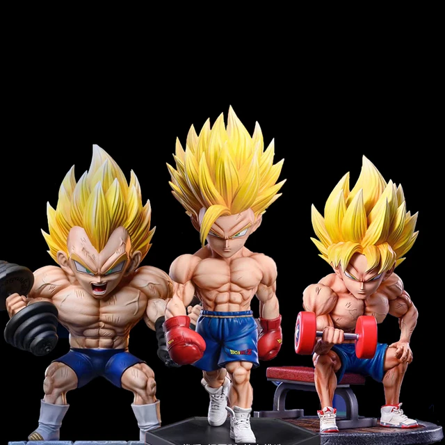 Anime Dragon Ball Estatueta GK Primo Irmão Muscle Fitness Series Son Gohan  Vegeta Figura de Ação