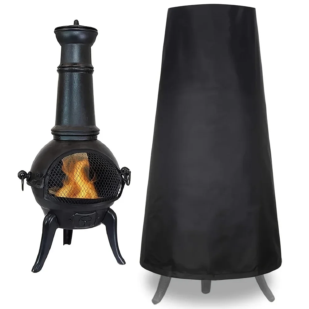 Waterproof pit cover heavy-duty 420D Oxford protective outdoor garden fireplace cover Frost-proof Winter SunproofSummer