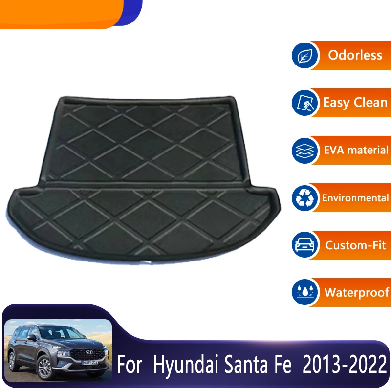 

Car Trunk Floor Mats For Hyundai Santa Fe Accessories IX45 2013~2022 SWB 7 Seats Storage Mats Trunk Floor Pads Auto Accessories