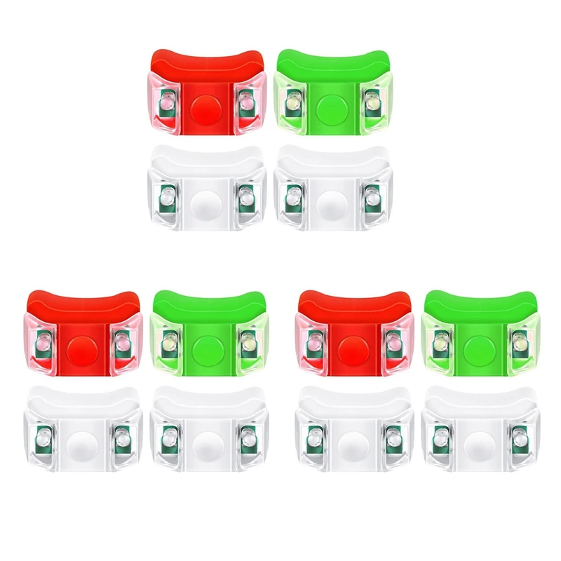 

12 X LED Boat Navigation Lights For Boat Yacht Motorboat Bike Hunting Night Running Fishing (Red, Green, White)