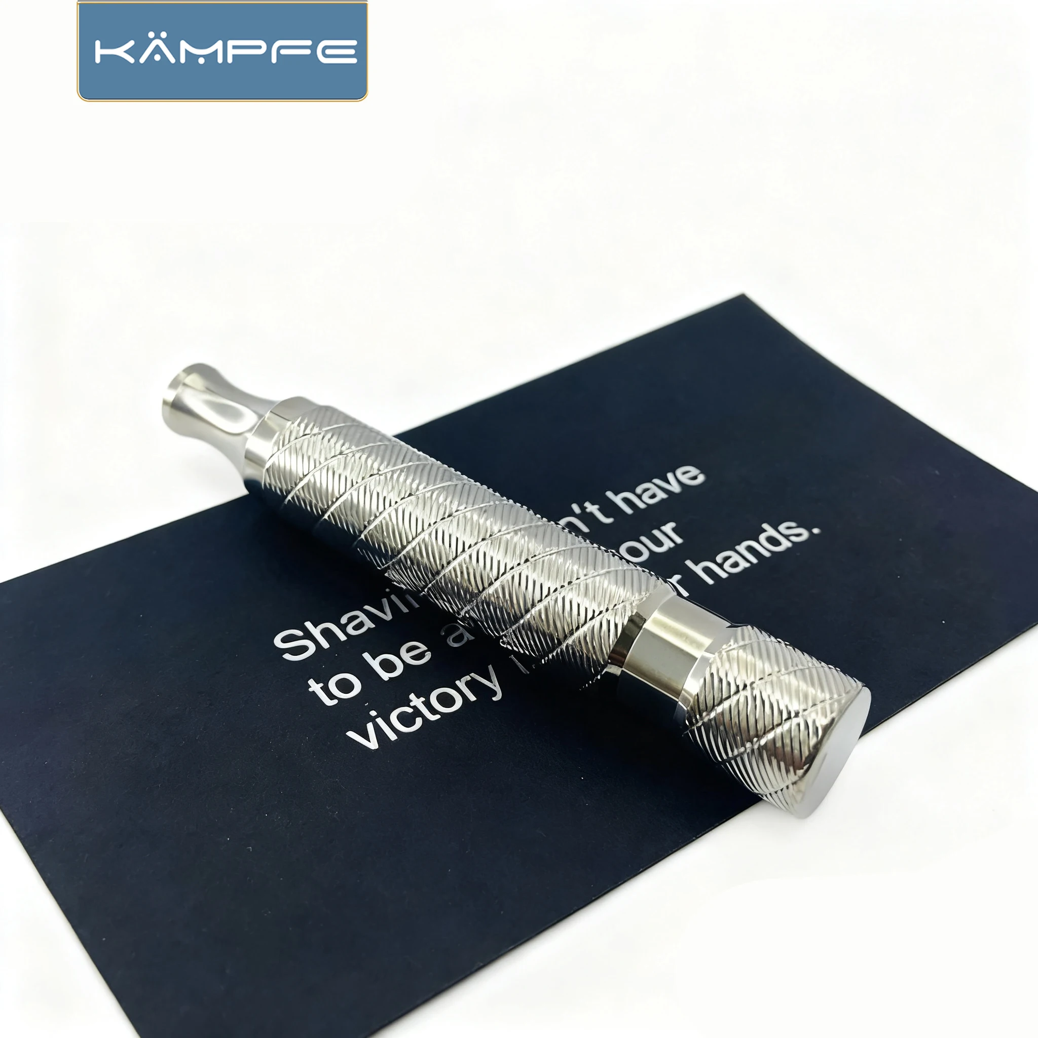 KAMPFE 광택 스테인리스 스틸 안전 면도기 손잡이 길이 85mm, 습식 면도용 헤비듀티