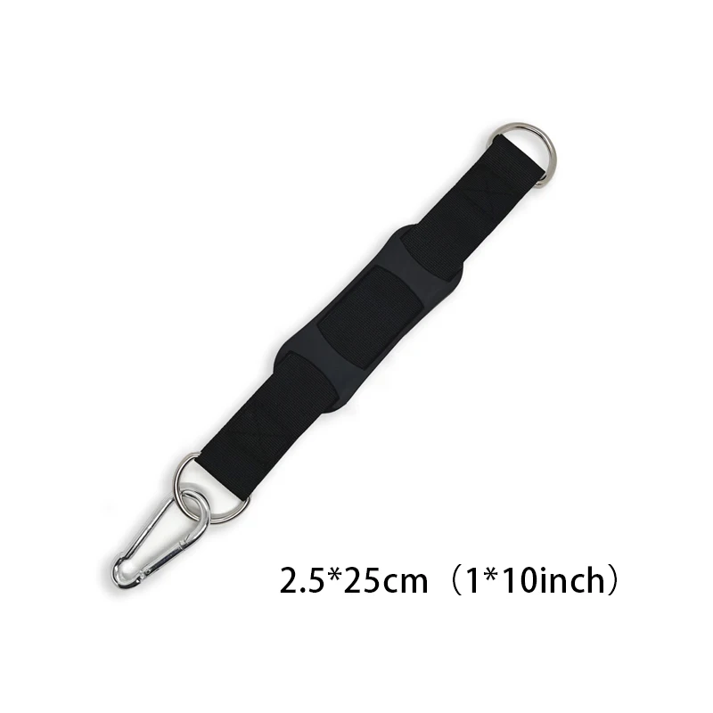 Multi-Purpose Black Nylon Sling with Metal Hook - Durable Gym and Outdoor Accessory