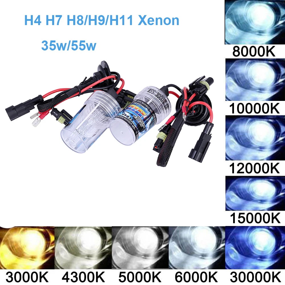 

12V 35W/55W Xenon H7 6000K Super Brights White Xenon H3 H7 H8 9005 9006 Kit Car Headlights Kit Xeon H4 8000K Lamp Car Accsesory