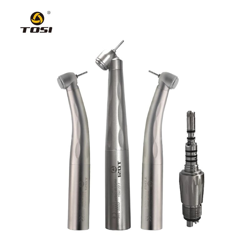 

6 Holes Den tal Fiber Optic LED High Speed Handpiece/E-generator Push Button Handpiece With Quick Coupling Kit Equipment