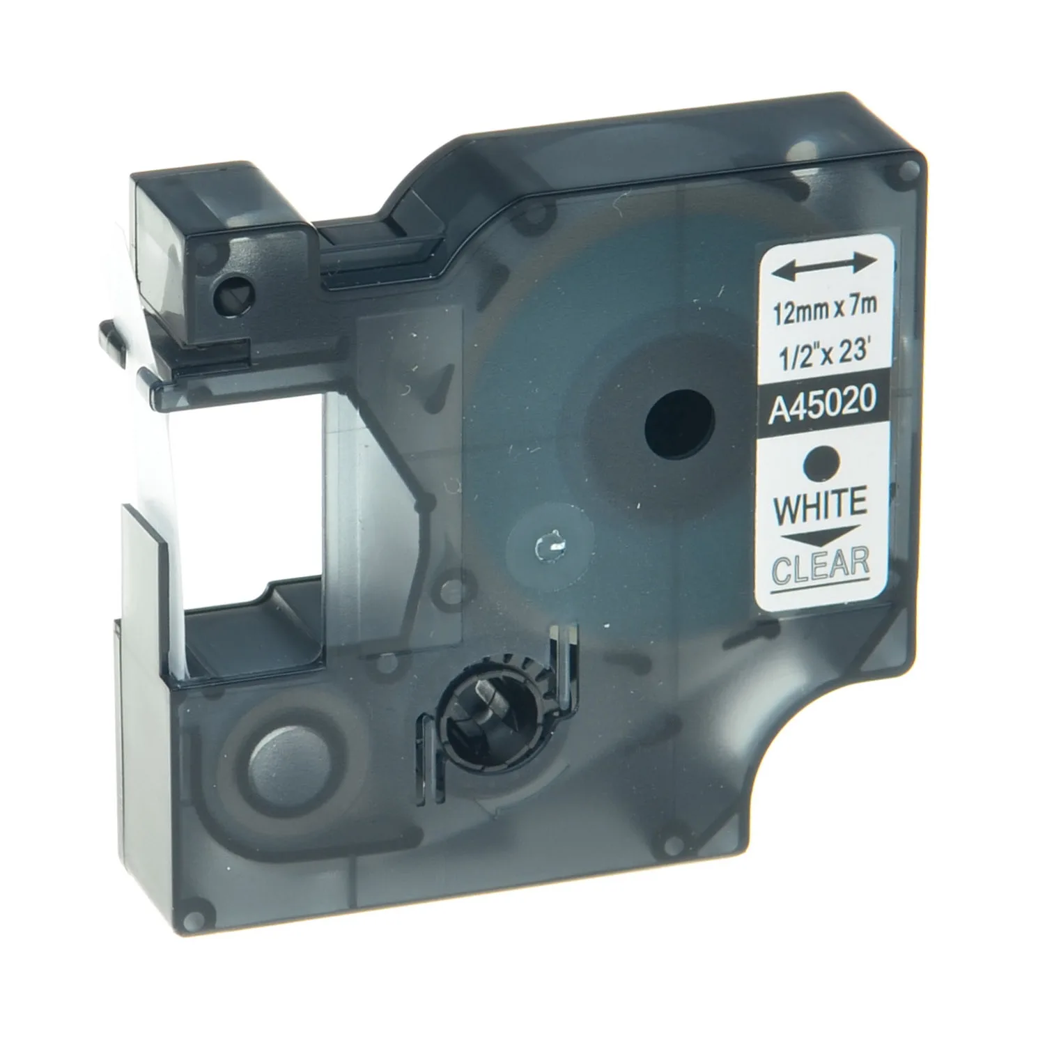 Black on White Dymo D1 Label Tape, Various Widths