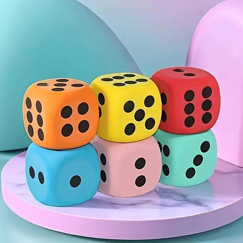 8CM color foam dice set multi-purpose fun toy party and educational game accessories 1set
