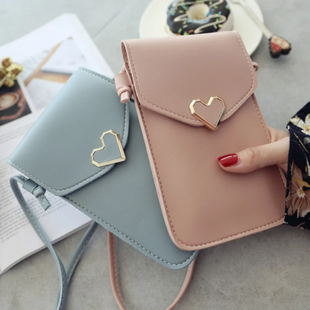 

Luxury PU Touch Screen Mobile Phone Bag for Samsung/iPhone/Huawei Handbags Crossbody Bags Purse Clutch Phone Wallet Shoulder Bag