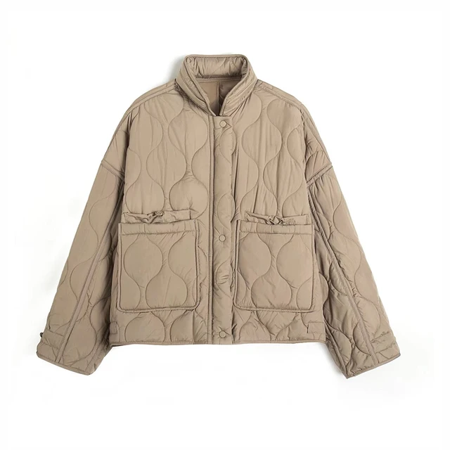Khaki Quilted Cotton Jacket: Style and Warmth for the Winter