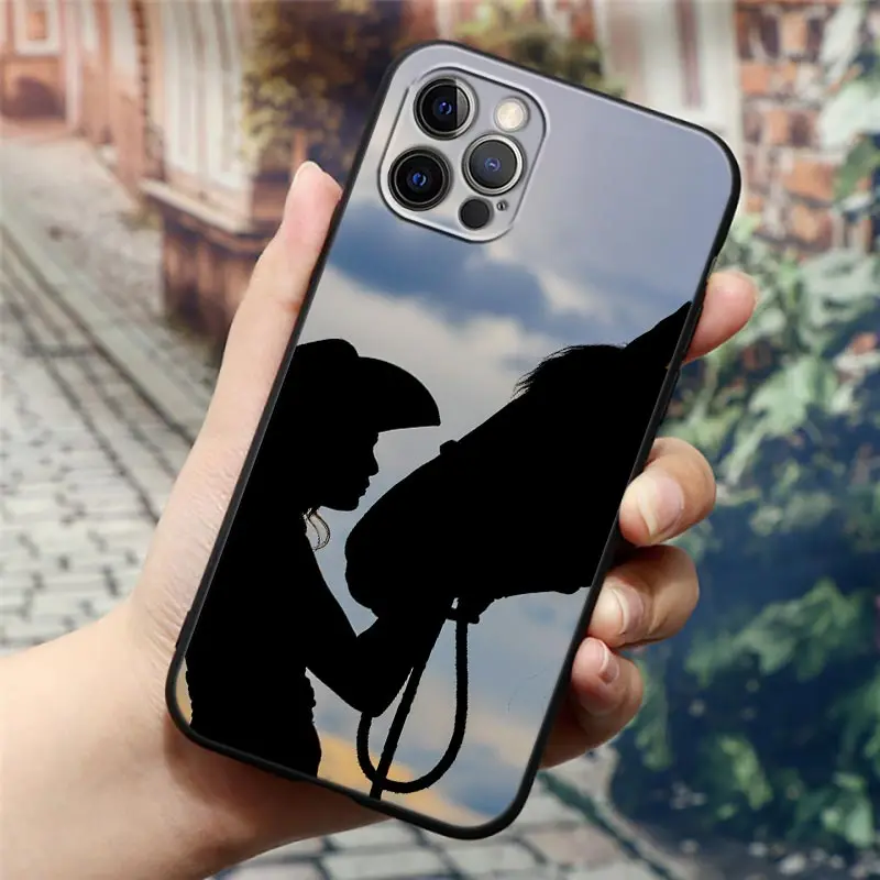 Horse Girl Black Horses Silicone Phone Case Cover