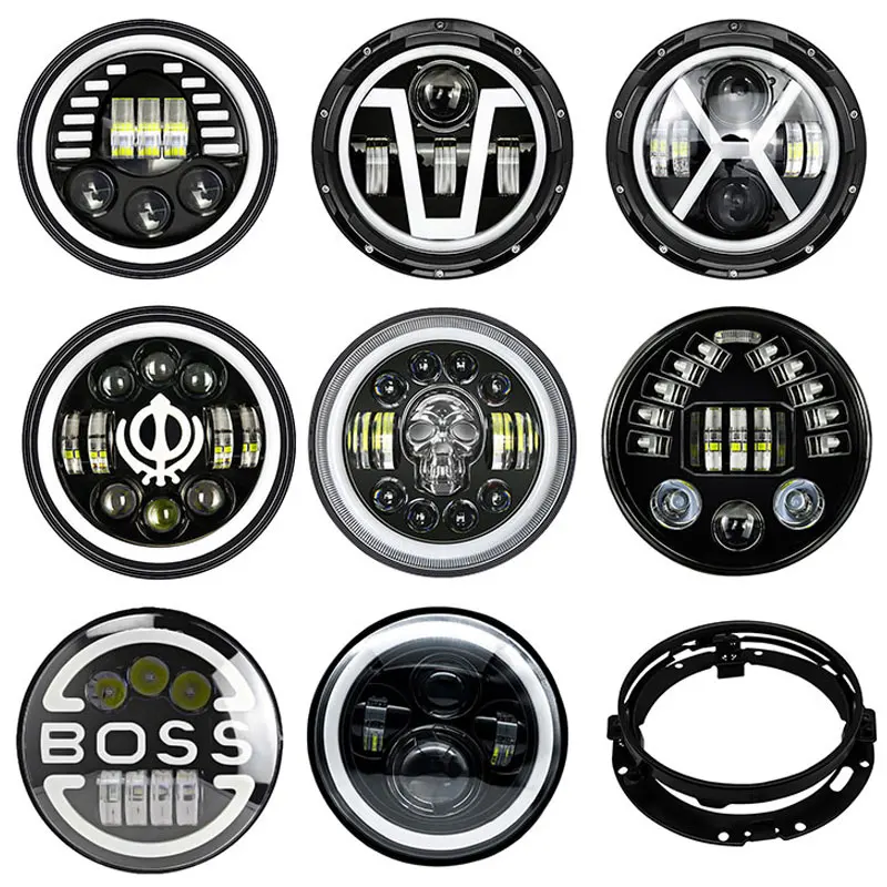 Motorcycle 7 Inch LED Headlight for JEEP Wrangler JK Harley Road King