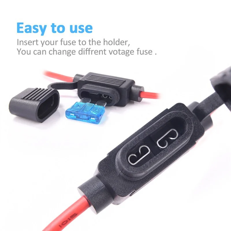 5pcs Auto Car Blade Inline Type Mini Fuse Waterproof Holder Case Motor 12V 32V Wire Cutoff Switch Socket Anti-Splash Cover fuse holder fuse box holder