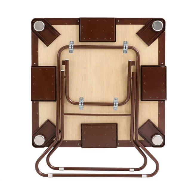 20562-099273.jpg Mahjong Table with 4 Cup Holders&4 Drawers for 4 People, Foldable Portable Square Mahjong Table for Various Sorts of Table Games