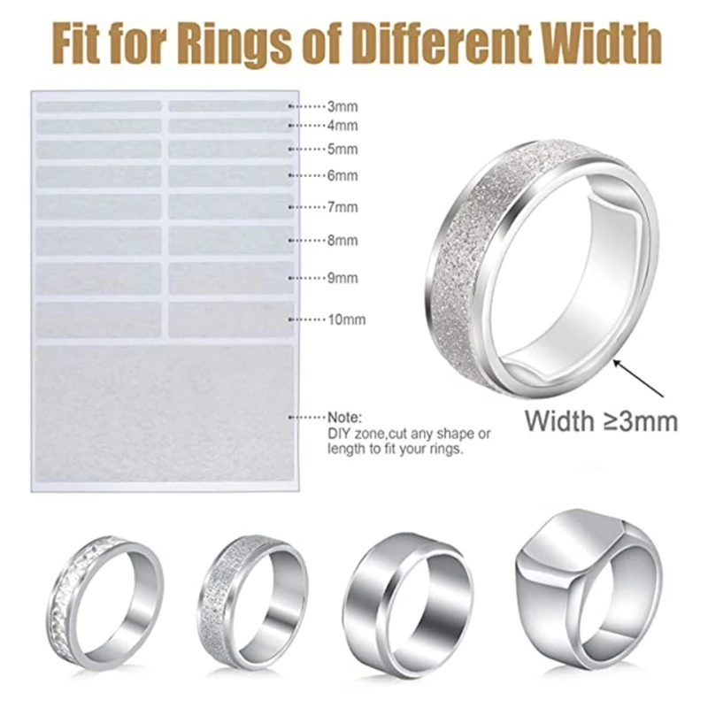 D7wb Acrylic/silicone Ring Size Adjusters Inner Sticker Invisible Ring