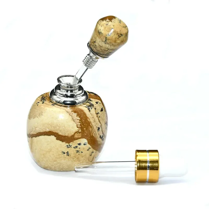 High Quality 40x60mm Big Size Perfume Bottles Natural Amethyst Rose Quartz Howlite Tutquoise NO Hole Pendants 3