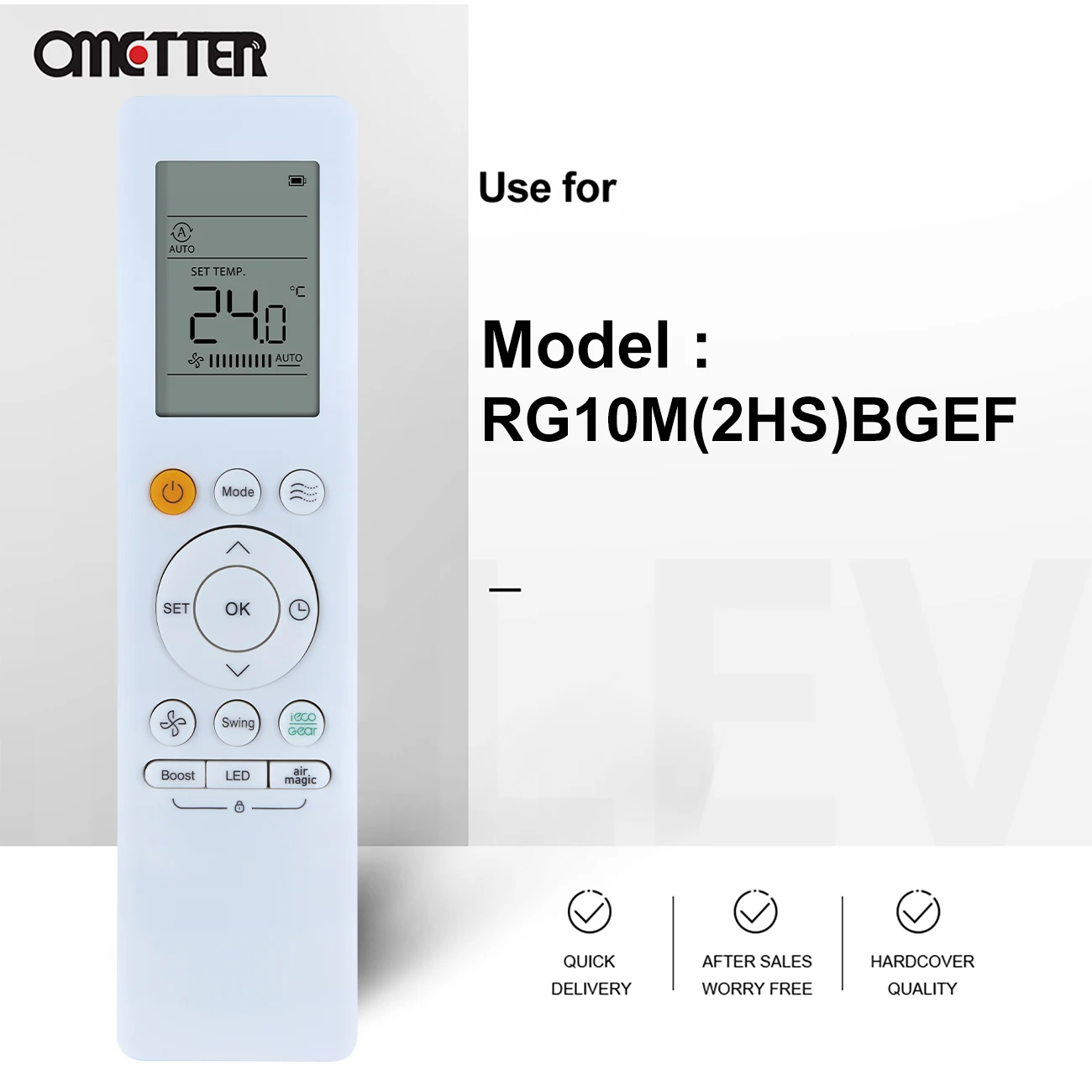 Điều khiển điều hoà Midea RG10A (B2S) / BGEF Cho Máy Lạnh Midea RG10L1 (2HS) / BGEF, remote