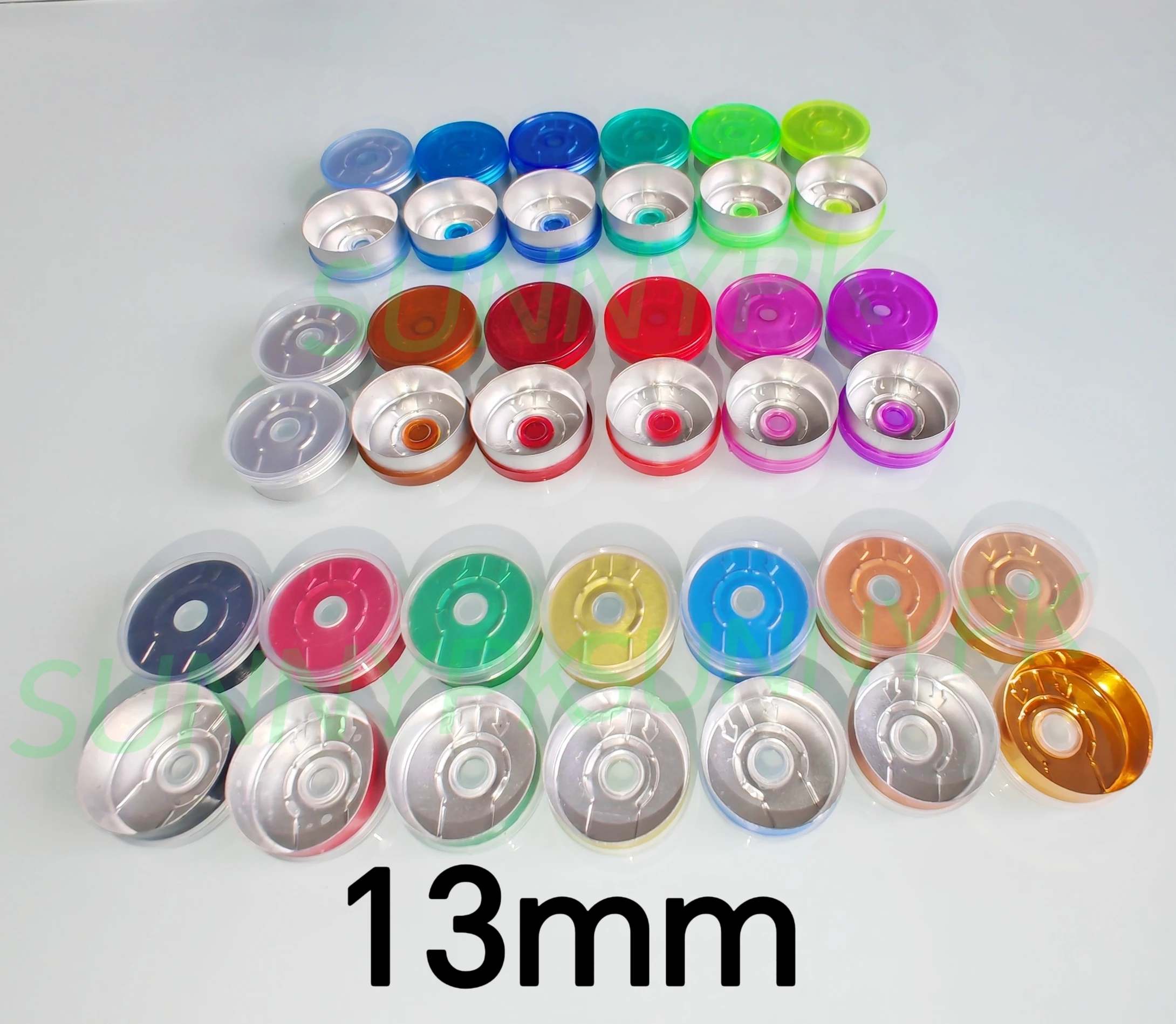 13mm Aluminium Plastic Cap,50pcs/lot! Colored Plastic Caps, Sealing Tear off Cap,Aluminium tops for crimp glass vial