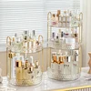 360° Rotating Cosmetic Organizer 3 Tier Transparent Diamond Pattern Cosmetic Rack Bathroom Cosmetic Vanity Organizer Countertop 1