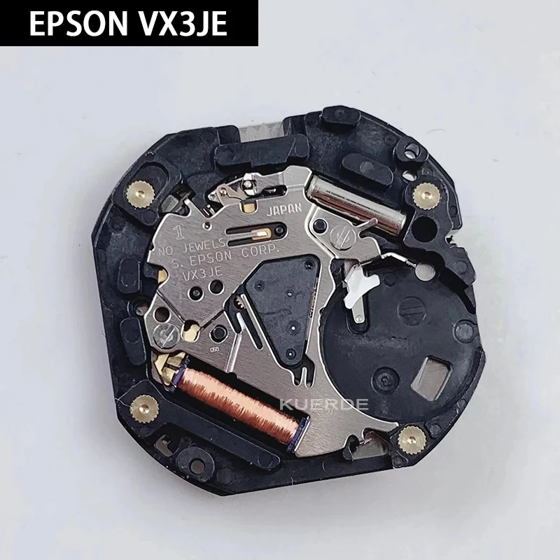 Фото Часовой механизм VX3J epson VX3JE, Аналоговый кварцевый механизм 10 1/2 '', тонкий механизм, 3 стрелки (H/M/S), 3 глаза, дневная/дата/24 часа №1