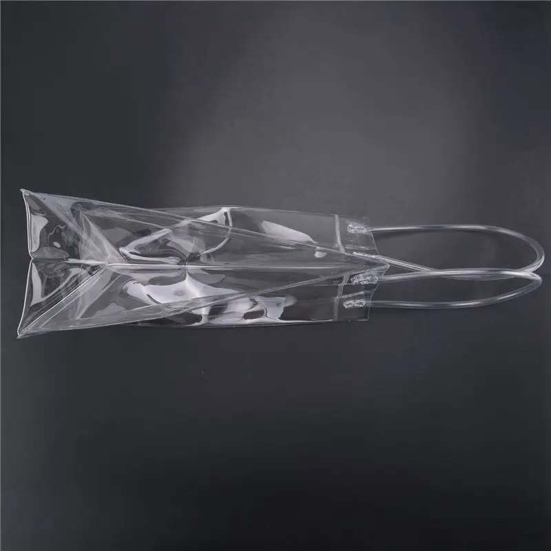 TEXU 20개입 와인 쿨러백 아이스백 투명 PVC 휴대용 와인병 쿨러백 샴페인 아이스백 손잡이 포함