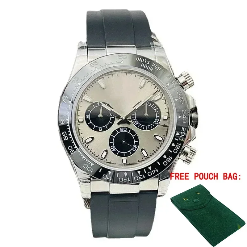 

Luxury Mens Automatic Mechanical Watch Stainless Steel Black Rubber Gold Ceramic Bezel Sports Waterproof
