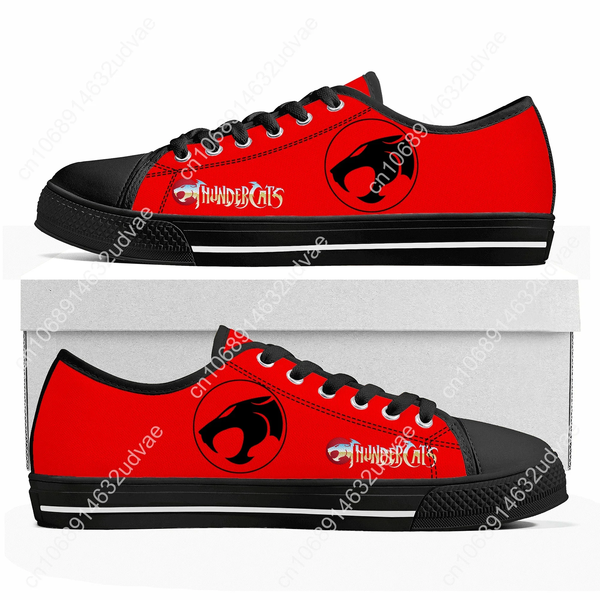 Thundercats Cartoon Manga Low Top Sneakers Mens Womens Teenager High Quality Canvas Sneaker Couple Shoes Custom Black Shoe