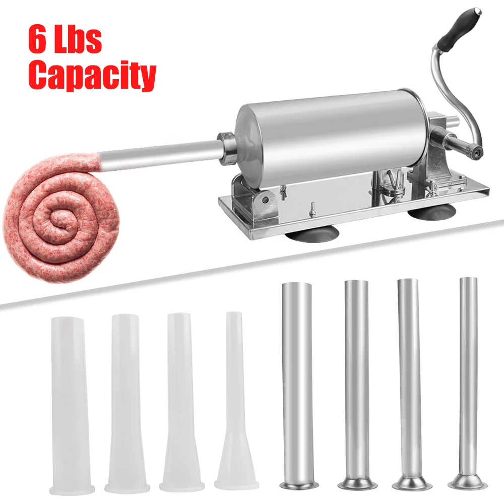 

Sausage Filling Machine Sausage Maker Syringe Set Homemade Manual Sausage Meat Stuffer 6 LBS/3 KG Stainless Steel