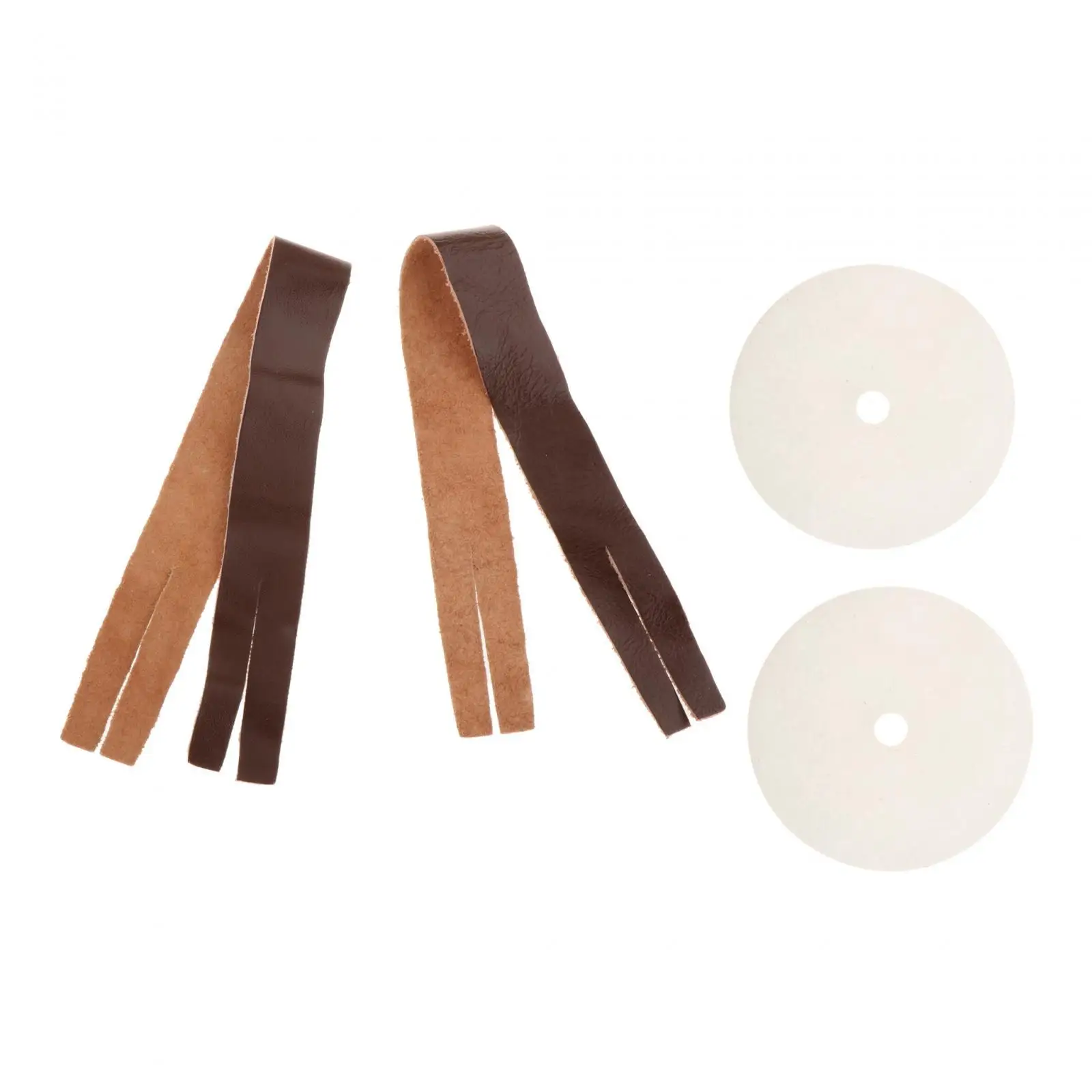 2Pcs Cymbal Straps and Pads Musical Instrument Accessory PU Leather Wristbands Tying Ropes Performance Musical Events
