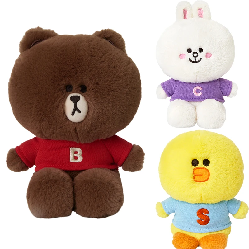 

Line Friends Brown Bear Sally Cony Kawaii Plush Doll Anime Cartoon Animals Soft Stuffed Cute Girl Home Ornament Plushie Gift Toy