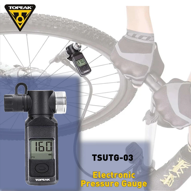 TOPEAKElectronicBicycleTireGaugeSchraderPrestaValves300PSIHigh