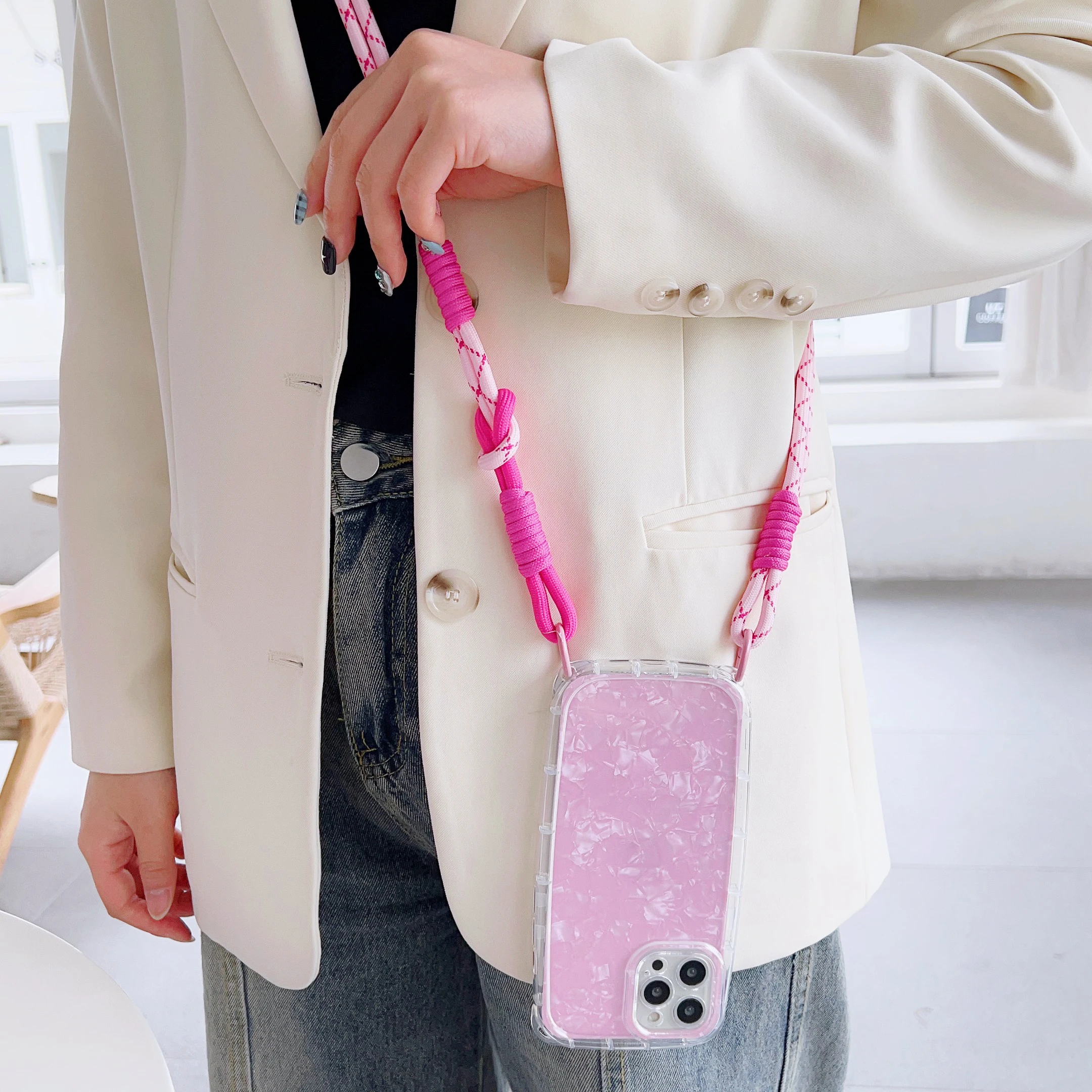 Hand-Woven Colorful Phone Lanyard Crossbody Strap