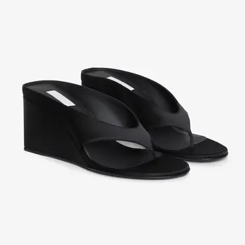 Women Wedges Slippers Heeled Sandals Casual Flip Flops Flats Shoes Woman 2025 Trend Summer Pumps Shallow Clip Toe Slides Mujer 1