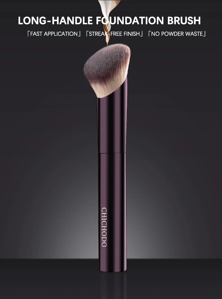 Pennello per fondotinta makeup con manico in alluminio viola_voghion.com