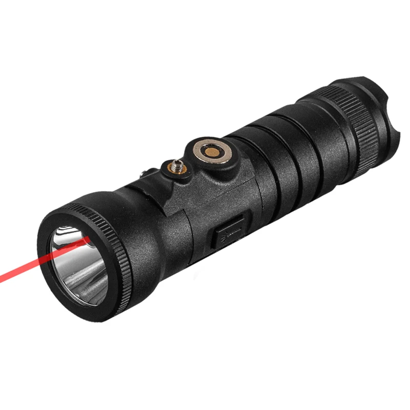 

800 Lumens Tactical Flashlight Red Green Laser Sight Magnetic Charging Weapon Gun Light Pistol Light for 20mm Picatinny Rail