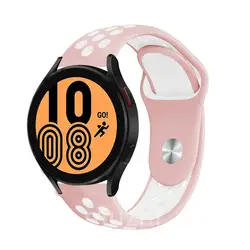 Breathable Silicone Sport Watch Band, 20mm and 22mm - 22mm watch band (20 pink and white)