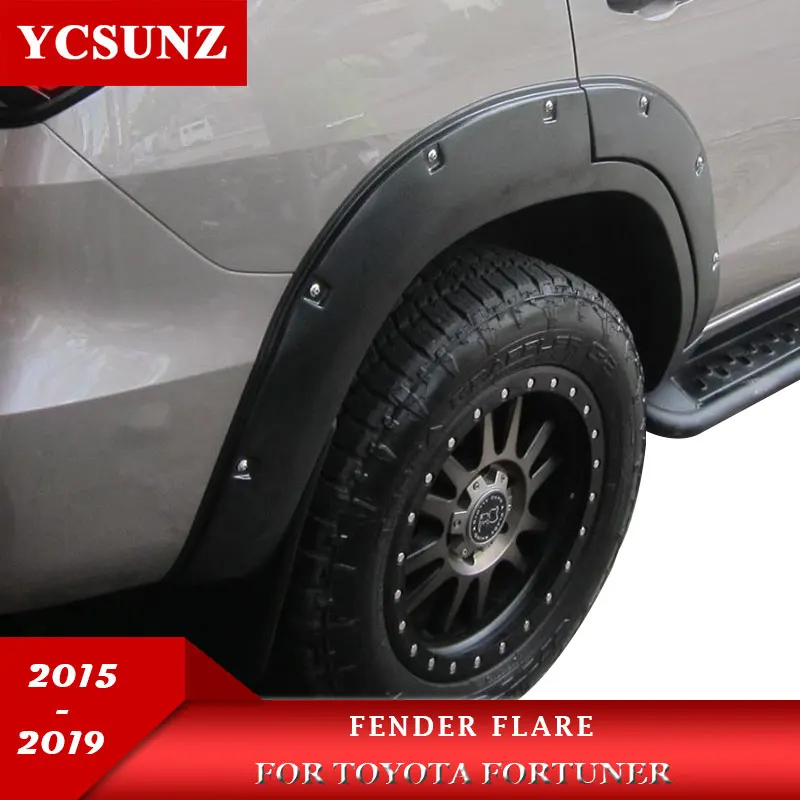 

6 inch Mudguards Fender Flares For Toyota Fortuner Sw4 2015 2016 2017 2018 2019 Black Arch Wheel Accessories YCSUNZ