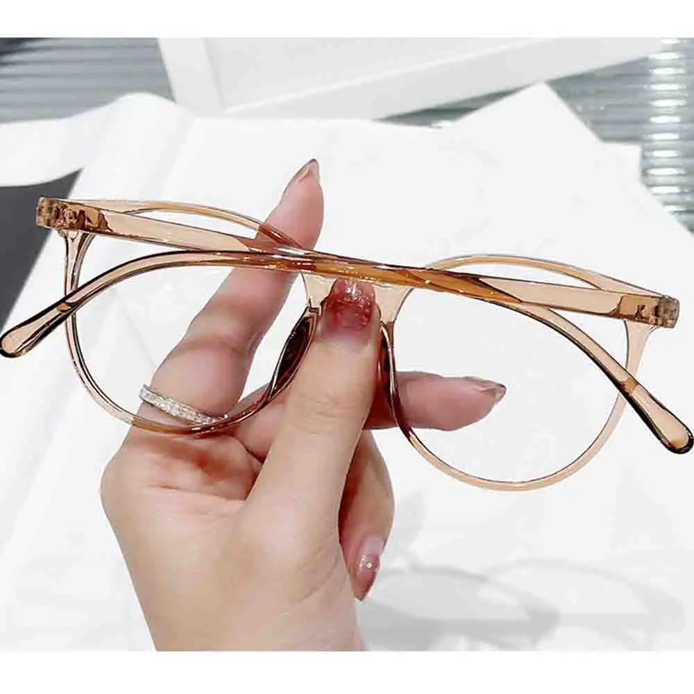 Myopia Glasses Frame Pc Material Retro Glasses Cat'S Eye Frame Fashion Anti Blue Light Glasses For Travel Shopping Beach