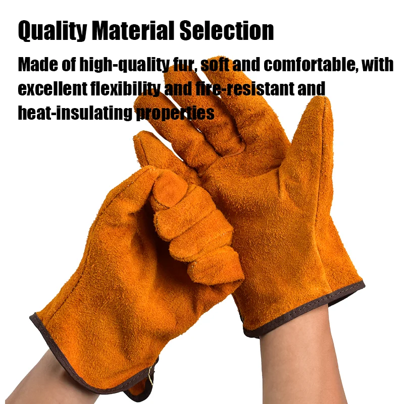 Mechanic Work Mens Gloves Welding Leather Electrician Gloves Professional Cowhide Security Industrial Protection
