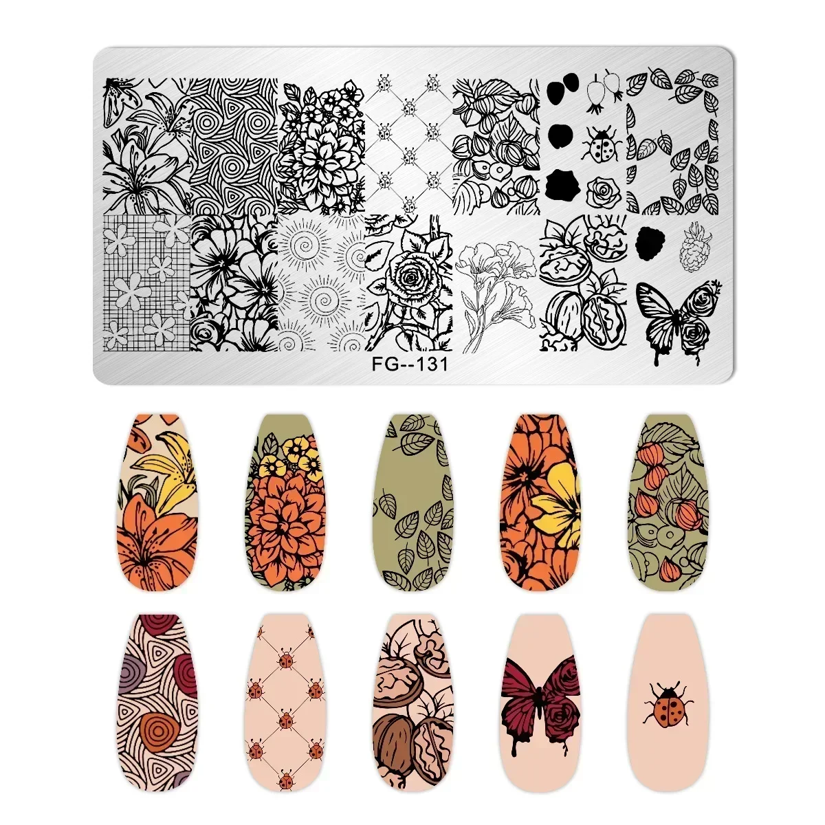 1 Piece Wedding Nail Art Stamping Plates Hearts Rose Flowers Design Valentine's Day Nail Art Design Nail Templates 4