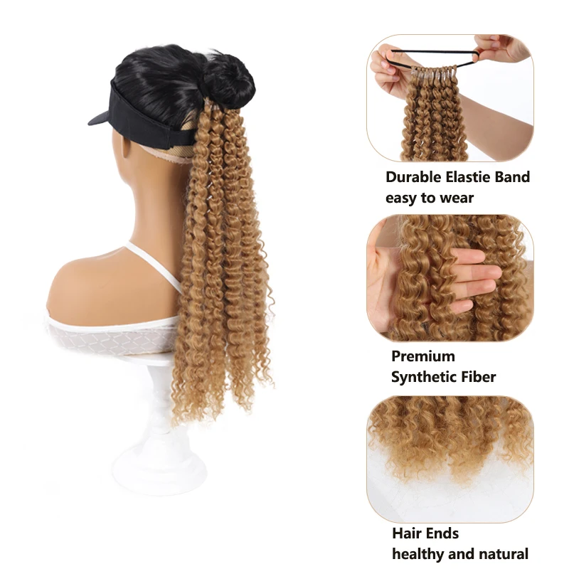 LUPU Bohemian Style Extended Ponytail 20 Inch Long Wavy Elastic Ponytail Women's Natural Synthetic Hair Piece