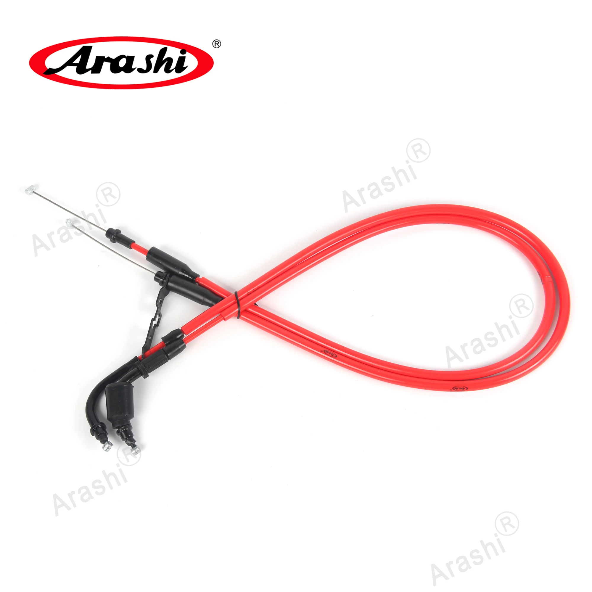 Câbles D'accélérateur Pour Suzuki GSXR 1000 2017-2024 ABS - Paire Entrée/sortie - Fil Inoxydable Et Gaine Caoutchouc - Jaune - Marque Arashi