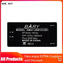 

20W DC-DC Isolated Buck Power Supply Module 9-18VDC To DC12V 1660mA Black Plastic Case Switching Power Supply DM41-20W1212B1