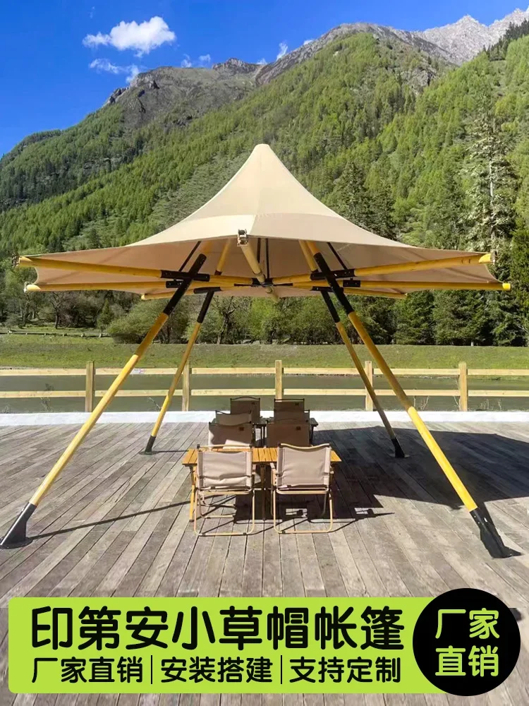 

Indian Little Straw Hat Tipi Pyramid Tent Camp Homestay Camping Network Red Scenic Area Bar Restaurant Romantic