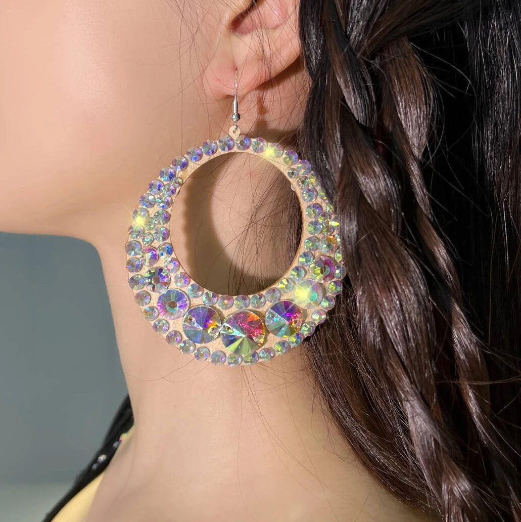 20 스타일 수제 컬러 다이아몬드 성능 귀 액세서리 밸리 댄스 여성 성인 하이 엔드 절묘한 귀걸이 쥬얼리