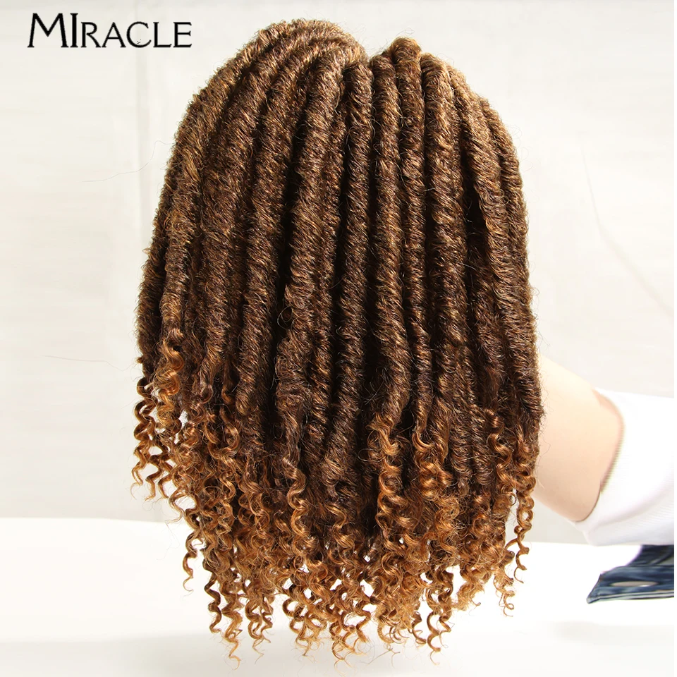 MIRACLE 12'' Synthetic Dreadlock Extensions Crochet Braids Hair Extensions Women Soft Locs Braiding Hair Brown Loc Fake Hair