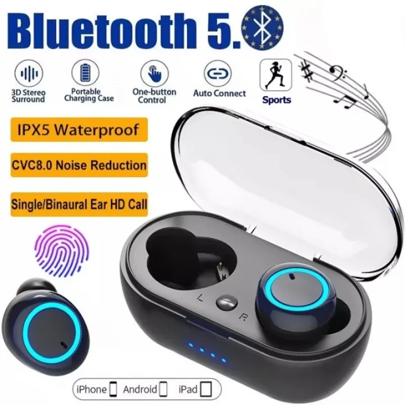 

TWS Y50 Fone Bluetooth Earphones Wireless Headset Waterproof True Bluetooth Earbuds Wireless Headphones Stereo Sport Earphones