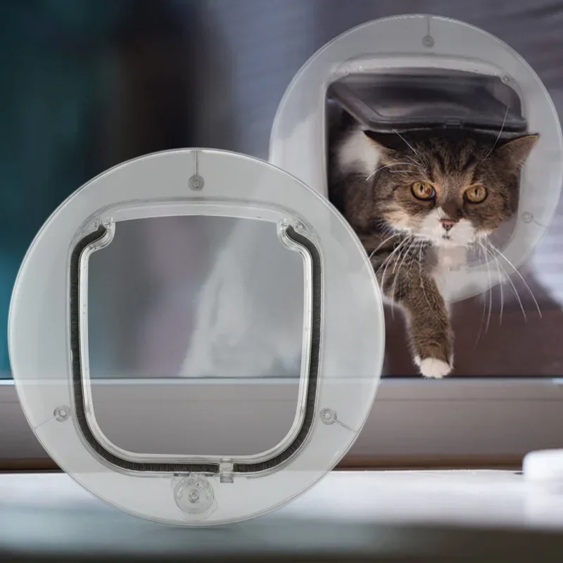 Cat Door Interior Door Secure Kitten Dog Lock Flap Gate 4 Locking Cat Puppy Small Puppy Safety Gate Supplies