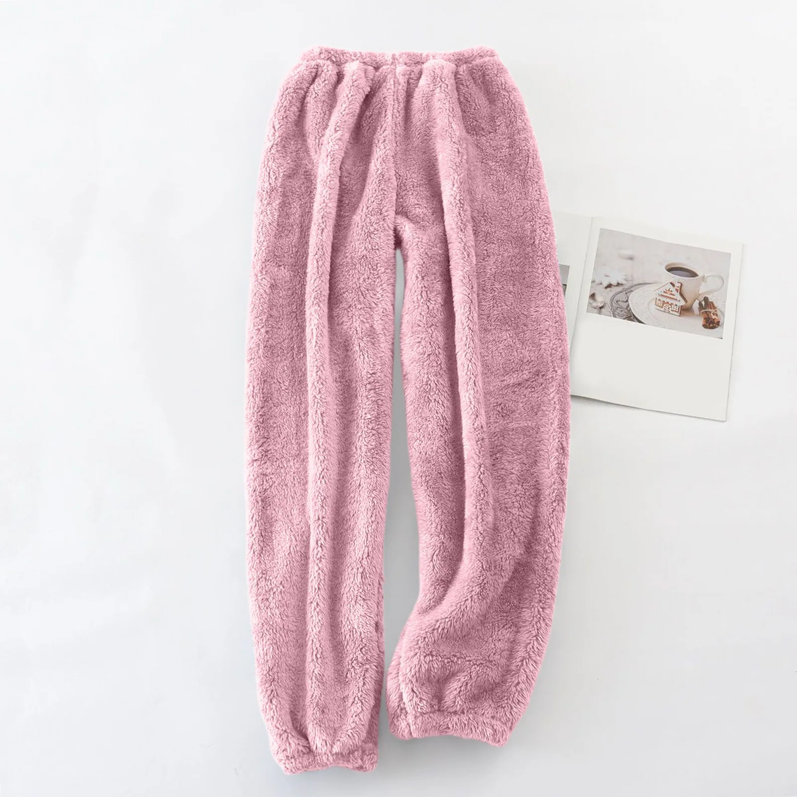 Damen Samt Schlafanzughose Mit Elastischem Bund Für Zuhause_voghion.com