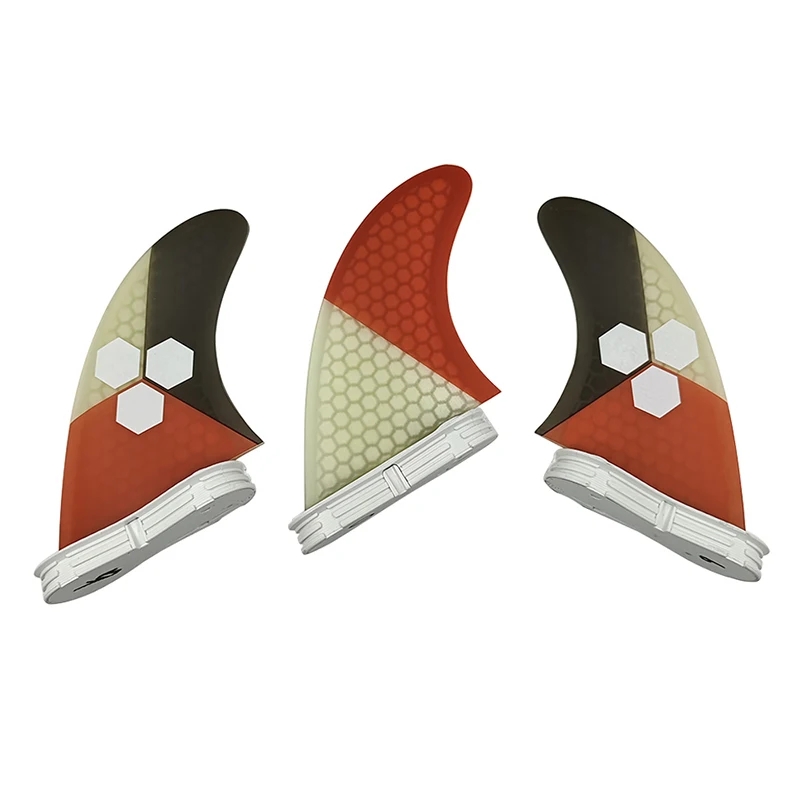 

UPSURF Fins G5/G7 Surfboard Fin Red Honeycomb Surf Fins Tri Fin Set Surfing Board Double Tabs 2 Surfcasting Accessories