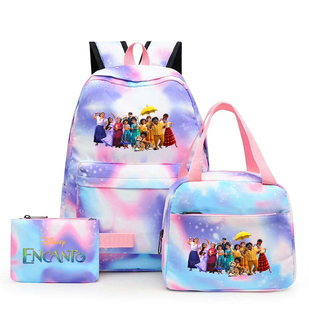 

3pcs Disney Encanto Colorful Backpack with Lunch Bag Rucksack Casual School Bags for Student Teenagers Sets