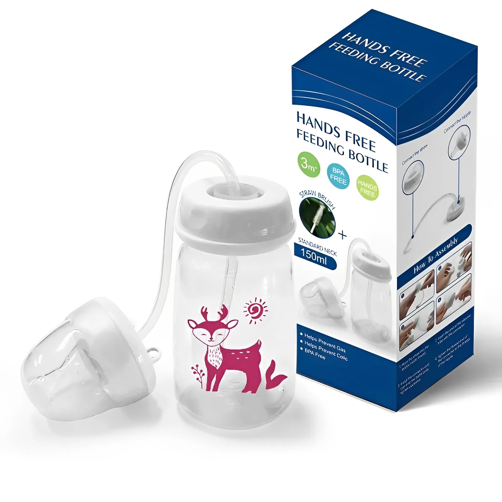 Erduo Plastic Baby Breast Feeding Milk Bottles Drinking Bottle Children with Straw for Water Babies Newborn Set Hands Free milk bottle feeding bottle baby feeding utensils